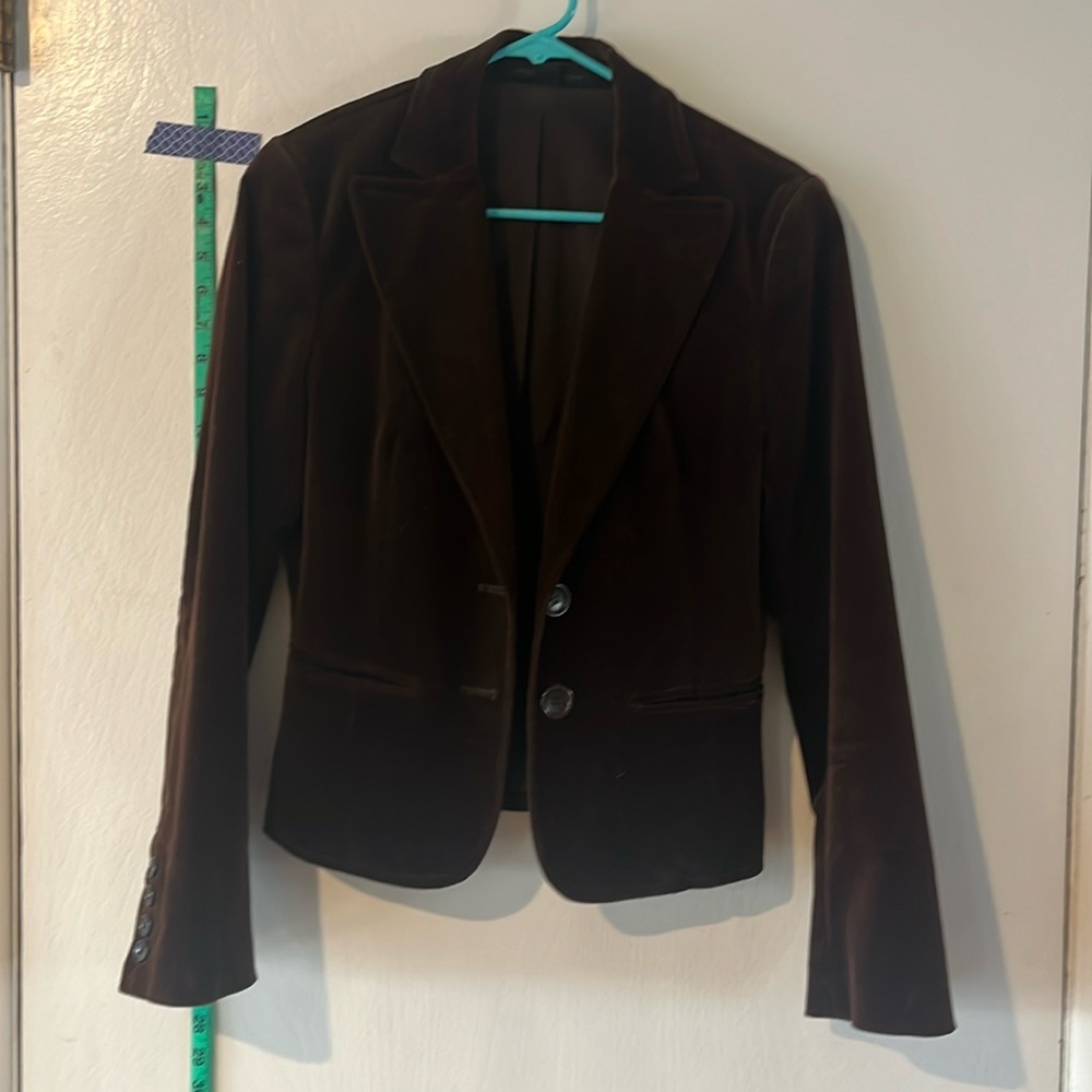 Dark brown velveteen blazer - express